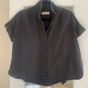 Madewell Denim Short Sleeve Crop Burton Down.